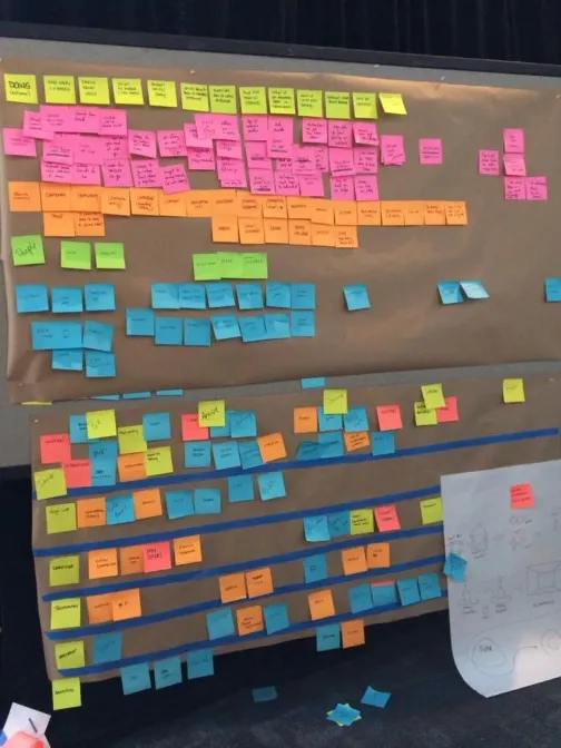 Illustration Memphis cartes decisions SaaS